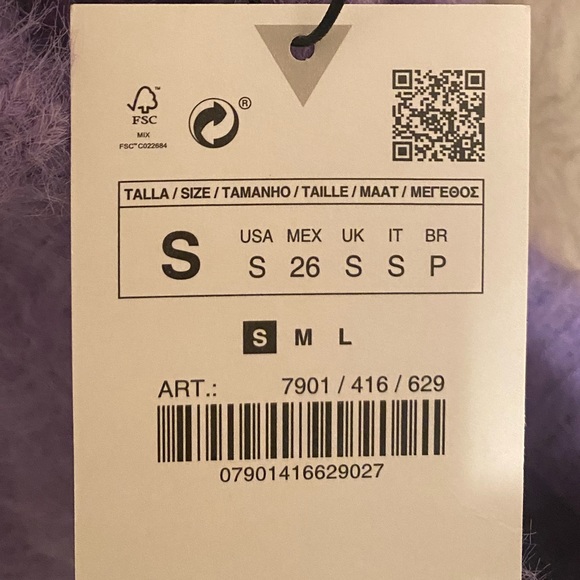 NWT Zara Fuzzy High Waisted Shorts in Lilac - Picture 7 of 8